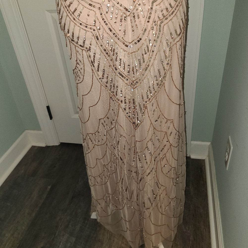 Jump Apparel Sequin Spagettu Strap Evening Gown - Picture 12 of 13